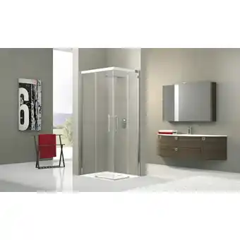 Sanitairwinkel.nl Novellini rose a hoekinstap met schuifdeuren 97/100x200cm chroom profiel en helder glas aanbieding