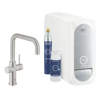 Sanitairwinkel.nl Grohe blue home keukenkraan - u uitloop - met wifi - bluetooth - chilled & sparkling - supersteel geborsteld aanbieding