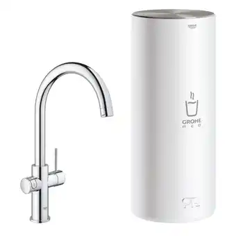 Sanitairwinkel.nl Grohe red keukenkraan - hoog - 3 in 1 - c uitloop - l size boiler - chroom aanbieding