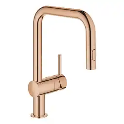 Sanitairwinkel.nl Grohe minta keukenkraan - hoog - draaibare/uittrekbare u uitloop - 2 straalsoorten - warm sunset glans outletstore aanbieding
