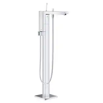 Sanitairwinkel.nl Grohe eurocube joy freestander badkraan met omstel met douchehouder met handdouche en doucheslang 125cm chroom aanbieding