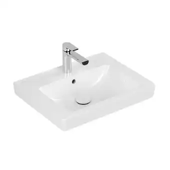 Sanitairwinkel.nl Villeroy & boch subway 2.0 meubelwastafel 55x47cm 1 kraangat met overloop ceramic+ wit aanbieding