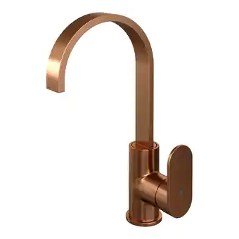 Sanitairwinkel.nl Brauer copper edition hoge opbouw wastafelmengkraan met draaibare platte uitloop model c koper geborsteld pvd showroommodel aanbieding