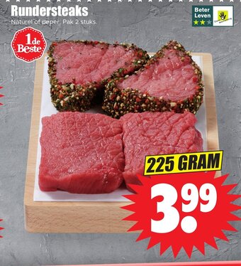 Dirk Rundersteaks 225 GRAM aanbieding