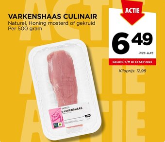 Jumbo VARKENSHAAS CULINAIR Naturel, Honing mosterd of gekruid Per 500 gram aanbieding