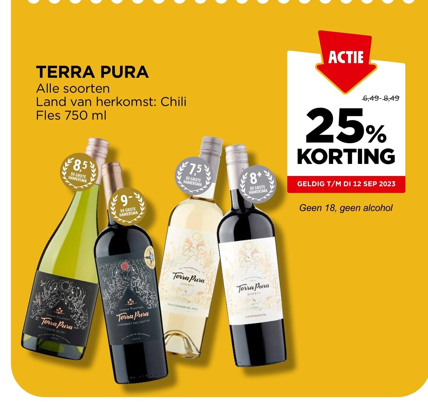 TERRA PURA Land van herkomst Chili Fles 750 ml aanbieding bij Jumbo