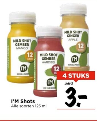 Vomar Voordeelmarkt I'M Shots Alle soorten 125 ml aanbieding