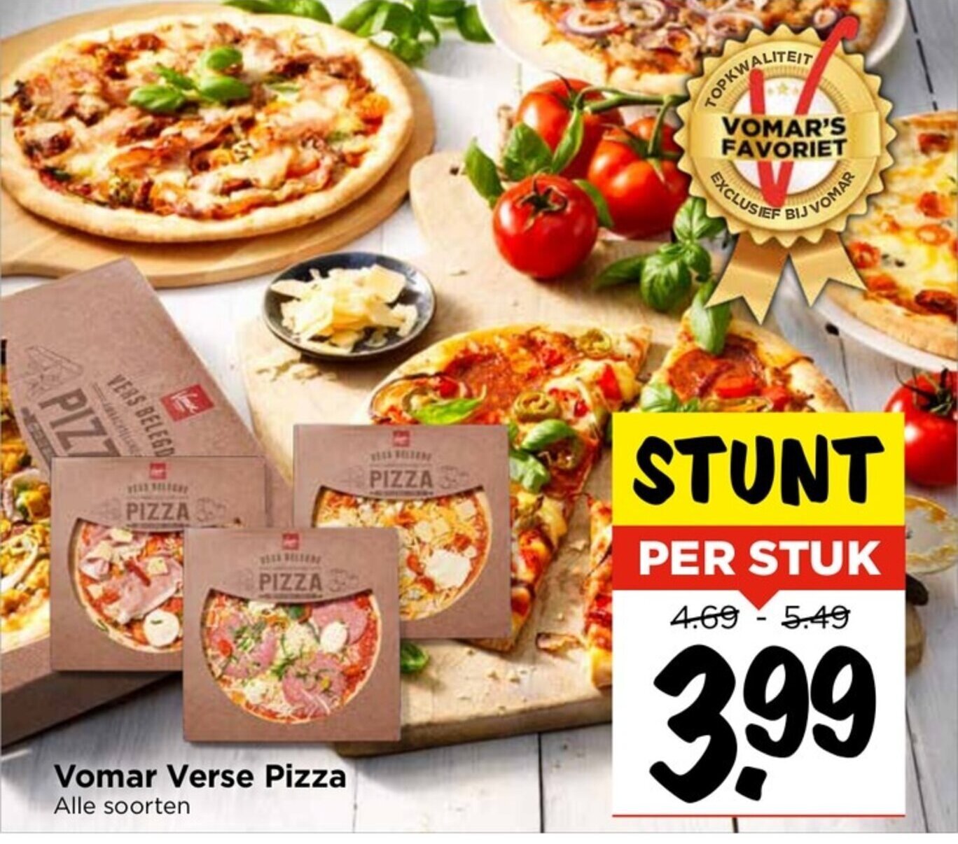 Vomar Verse Pizza Alle soorten aanbieding bij Vomar