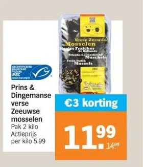 Albert Heijn Dingemanse verse zeeuwse mosselen aanbieding