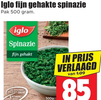 Dirk Iglo fijn gehakte spinazie aanbieding