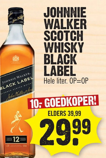 Super Dirck 3 Johnnie walker scotch whisky black label aanbieding