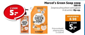 Trekpleister Marcel's Green Soap zeep 500mL aanbieding