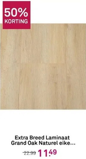 Karwei Extra breed laminaat grand oak naturel eiken 4v-groef 8 mm aanbieding