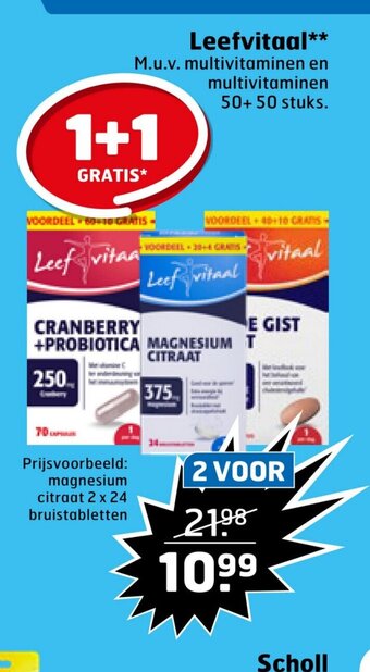 Trekpleister Leefvitaal** M.u.v. multivitaminen en multivitaminen 50+50 stuks. aanbieding