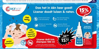 Trekpleister Doe het in één keer goed! Licener doodt luizen & neten. aanbieding
