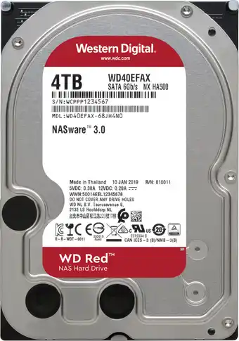 Coolblue Wd red wd40efax 4tb 4-pack - raid 0, 1, 5, 6 of 10 aanbieding