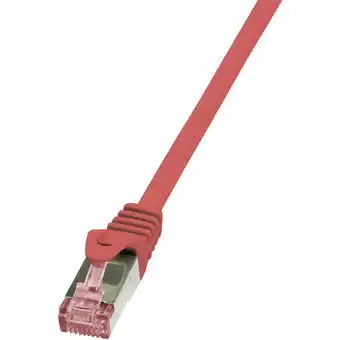 Conrad Logilink cq2034s rj45 netwerkkabel, patchkabel cat 6 s/ftp 1.00 m rood vlambestendig, snagless 1 stuk(s) aanbieding