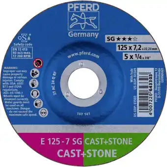 Conrad Pferd 62912725 e 125-7 sg cast+stone afbraamschijf gebogen diameter 125 mm boordiameter 22.23 mm aluminiumlegering, gietijzer aanbieding