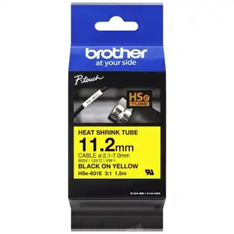 Conrad Brother hse631e labeltape krimpkous tapekleur: geel tekstkleur: zwart 11.2 mm 1.5 m aanbieding