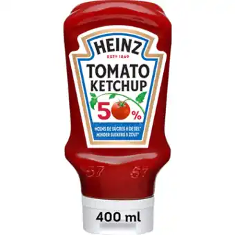 Jumbo Heinz tomaten ketchup 50% minder suikers & zout 400ml aanbieding