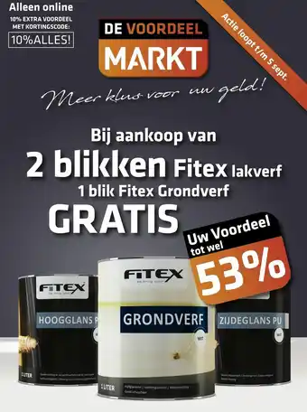 De voordeelmarkt Bij Aankoop Van 2 Blikken Fitex Lakverf 1 Blik Fitex Grondverf Gratis aanbieding