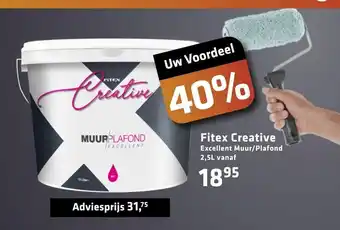 De voordeelmarkt Fitex Creative Excellent Muur/Plafond 2,5 L aanbieding