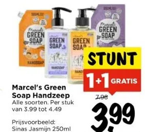 Vomar Voordeelmarkt Marcel's green soap handzeep aanbieding