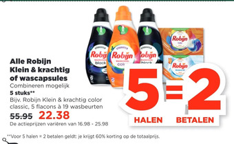 PLUS Alle robijn klein & krachtig of wascapsules aanbieding