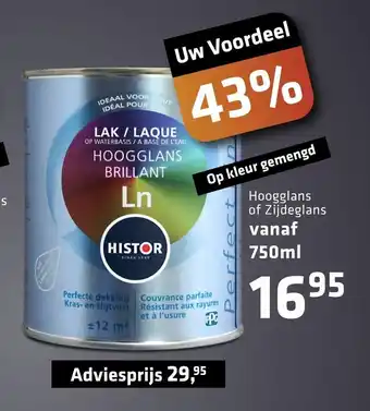 De voordeelmarkt Hoogglans of Zijdeglans Op Kleur Gemengd 750 ml aanbieding