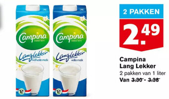 Hoogvliet Campina Lang Lekker 2 pakken van 1 liter aanbieding