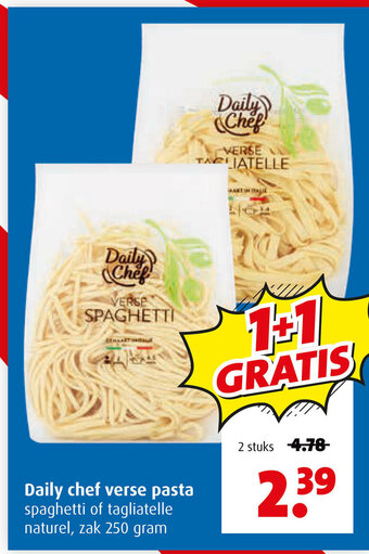 Boni Daily chef verse pasta spaghetti of tagliatelle  250g aanbieding