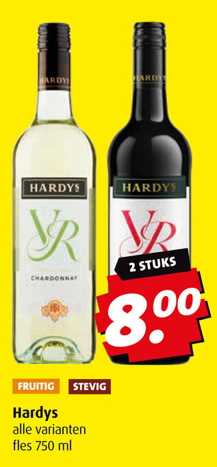 Boni Hardys fles 750 ml aanbieding