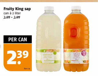 Poiesz Fruity King sap can à 2 liter aanbieding