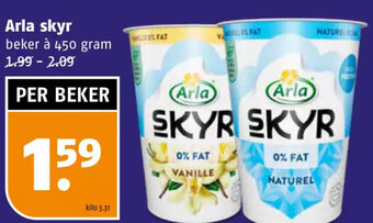 Poiesz Arla skyr beker à 450 gram aanbieding