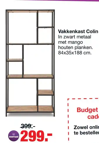 Budget Home Store Vakkenkast Colin 84x35x188 cm aanbieding