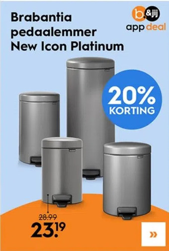 Blokker Brabantia pedaalemmer new icon platinum aanbieding