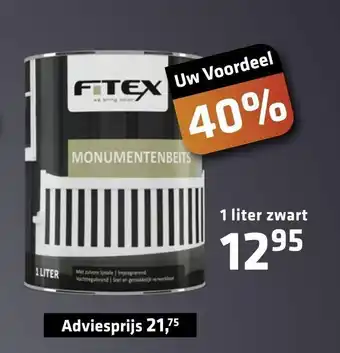 De voordeelmarkt Fitex Monumentenbeits Adviesprijs 1 Liter Zwart aanbieding