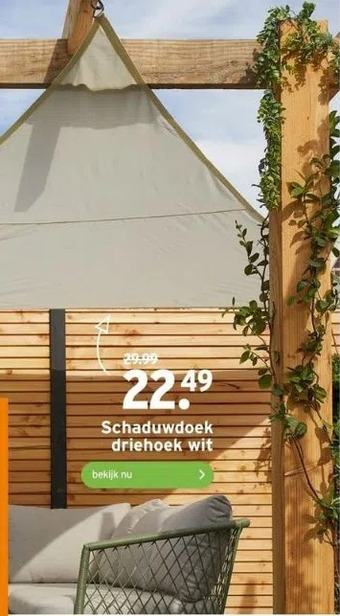 GAMMA Schaduwdoek driehoek wit aanbieding