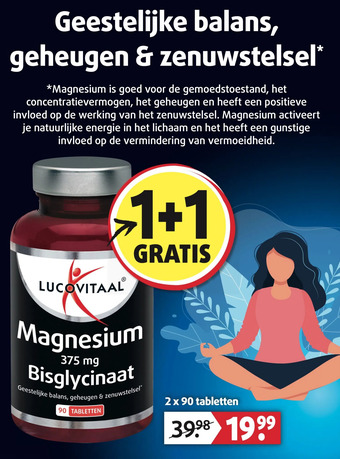 Lucovitaal Magnesium 375 mg bisglycinaat aanbieding
