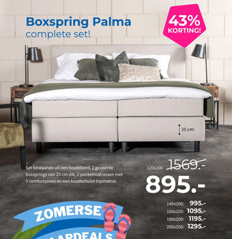 Matrasconcurrent Boxspring palma aanbieding
