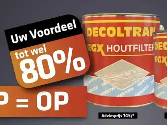 De voordeelmarkt Drenth Decoltran EGX Houtfilter 2,5 Liter Blank aanbieding