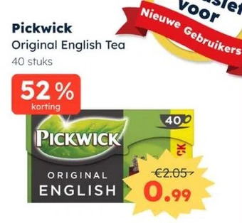 Ochama Pickwick original english tea aanbieding