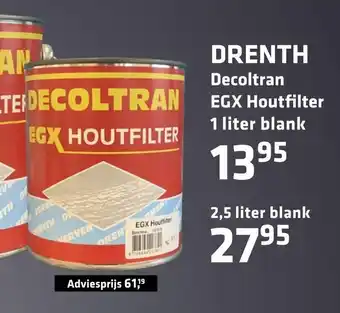 De voordeelmarkt Drenth Decoltran EGX Houtfilter Advisprijs 1 Liter Blank aanbieding