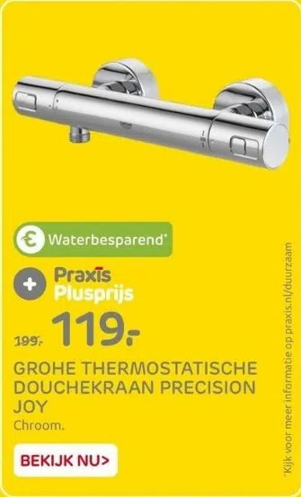 Praxis Grohe thermostatische douchekraan precision joy aanbieding