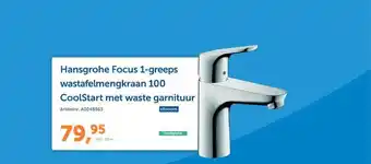 Warmteservice Hansgrohe Focus 1-Greeps Wastafelmengkraan 100 CoolStart Met Waste Garnituur aanbieding