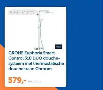 Warmteservice Grohe Euphoria Smart-Control 310 Duo Douchesysteem Met Thermostatische Douchekraan Chroom aanbieding