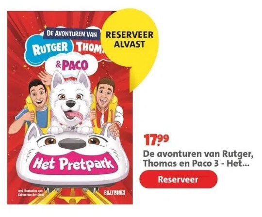 De avonturen van rutger, thomas en paco 3 - het pretpark aanbieding bij