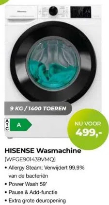 EP Beerepoot Hisense wasmachine (wfge901439vmq) aanbieding