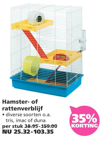 Ranzijn Hamster- of rattenverblijf aanbieding