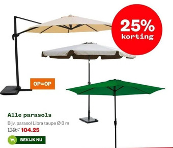 Welkoop Alle parasols aanbieding